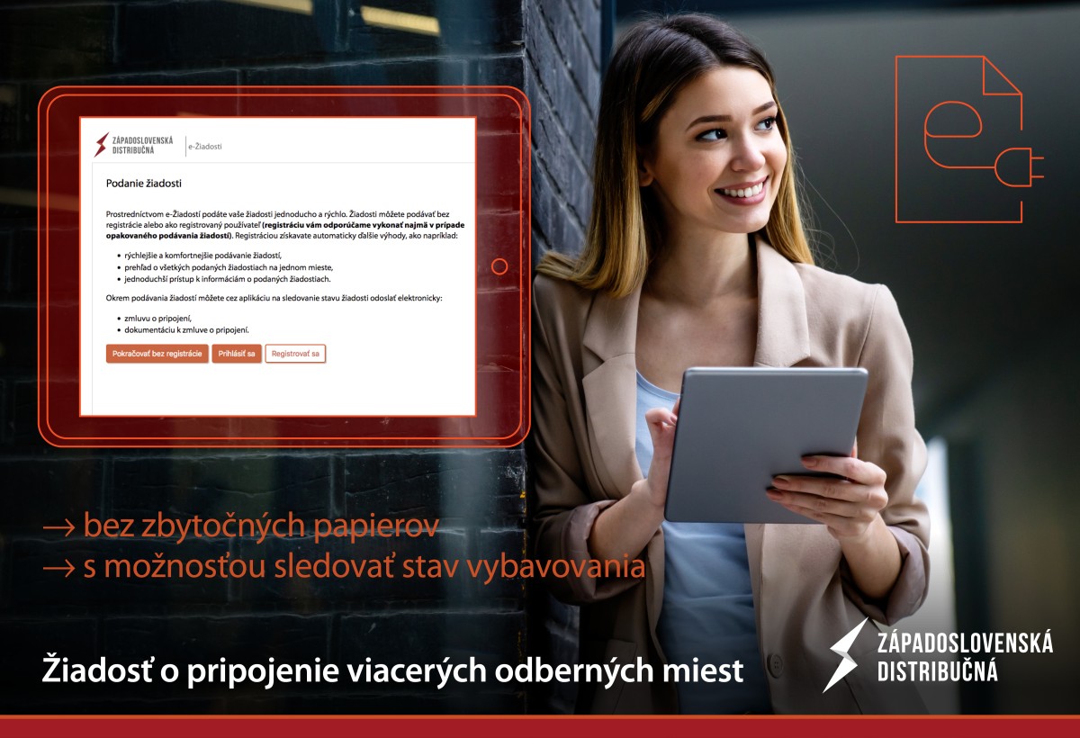 Žiadosť o pripojenie viacerých odberných miest už podáte elektronicky